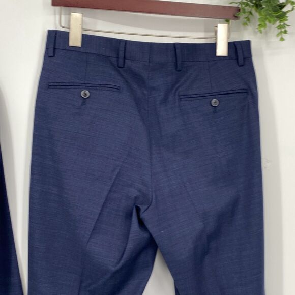 Jos. A. Bank Mens Slim Fit Traveler Suit Jacket and Pants Wool Blend Navy Blue S - Picture 13 of 16